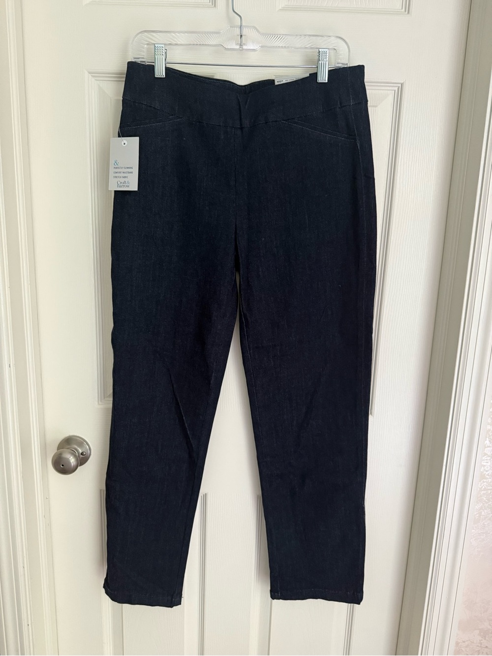 Croft & Barrow Classic Dark Denim Wash Straight-Leg Capris 10 Short